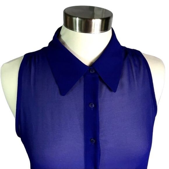 Guess Sheer sleeveless button up floral print M - Picture 2 of 7